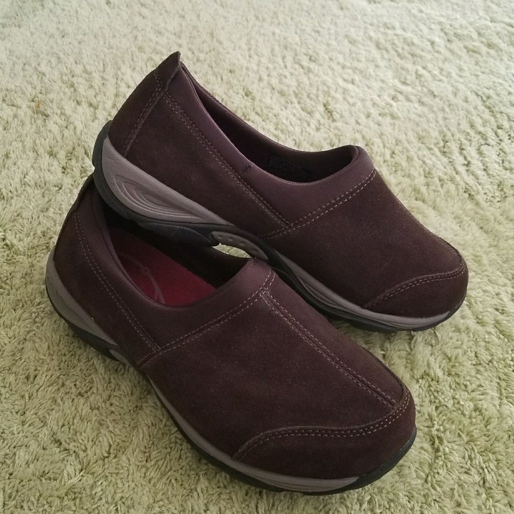 Easy Spirit Brown Suede Slip On Loafers, 7.5